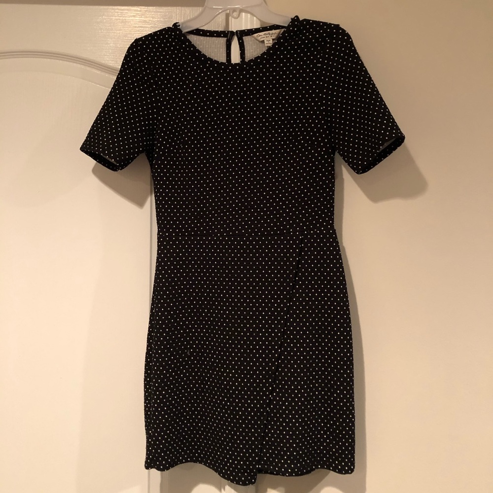 Miss Selfridge Black Polka Dot Asymmetric Dress
